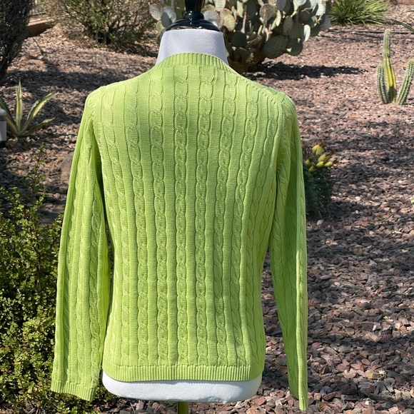 FAIRWAY & GREENE -  V-Neck Sweater - Bright Green - Picture 2 of 4